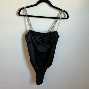 Motel Rocks Bodysuit with Rhinestone Straps